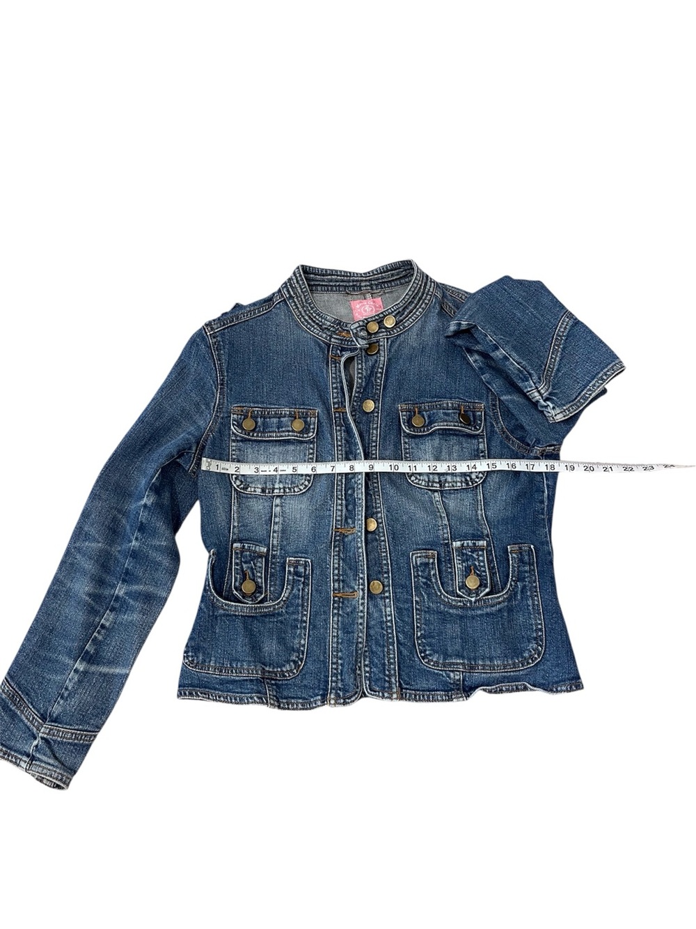 Monte Carlo Blue Denim Jacket Cotton Casual Utility Style Size: Medium - Picture 6 of 8